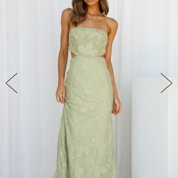 Hello Molly Rainbow Glow Midi Dress Sage - Picture 2 of 6